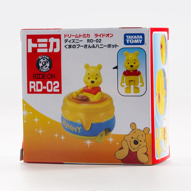 TAKARA TOMY-modelo de vehículo de Motor Tomica Winnie The Pooh RD-02, adorno, Mini coche de aleación fundido a presión, juguete para niños, regalo de Navidad