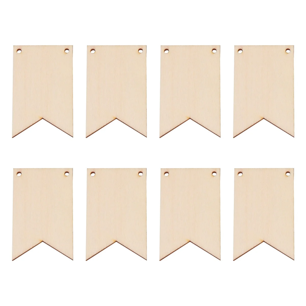 

100pcs Wooden Hanging Pendant Square Pattern Durable Decorative Tags Diy Wall Door Ornament Portable Reusable Beige Easy Hanging