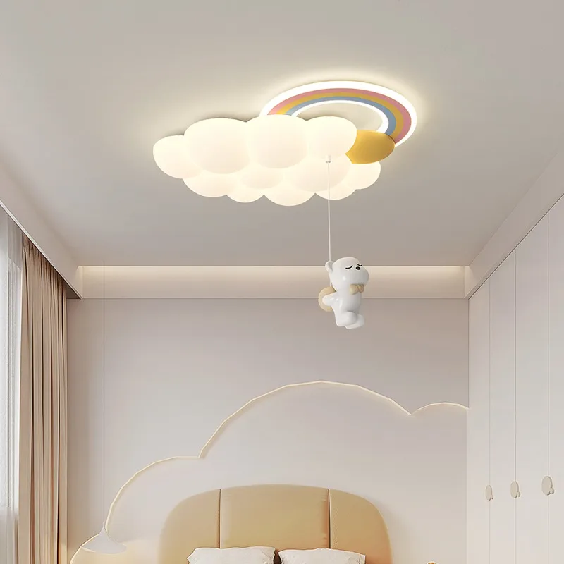 Nordic Designer Rainbow Ceiling Lamp for Children's Bedroom Study Nursury Room Art Home Decor Appliance Cute Lighting Fixture