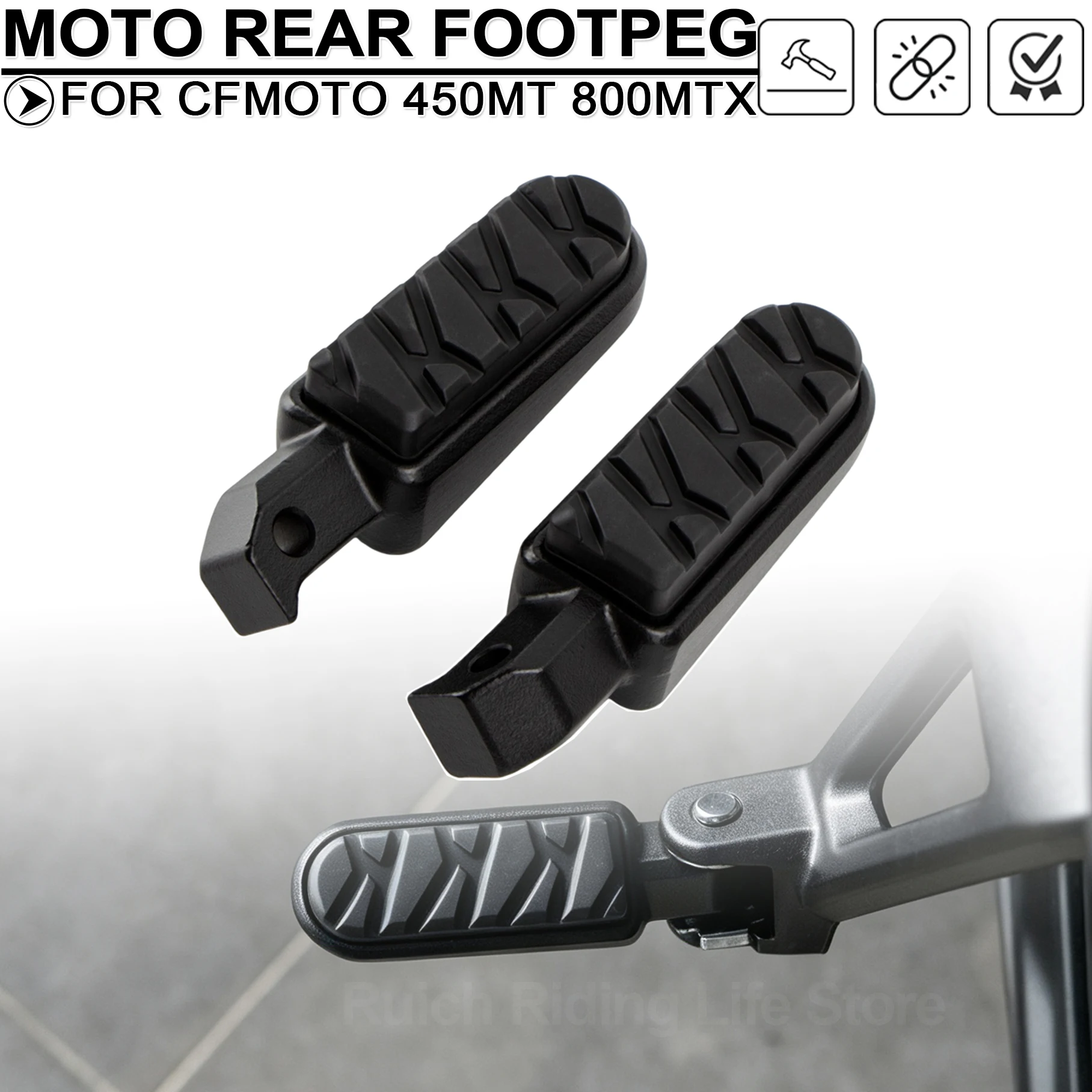 Für CFMOTO 450MT 800MTX Motorrad Hintere Fußstütze Fußraste Pedal Hochwertiges Ersatzteil 800MT‑X Motorradzubehör