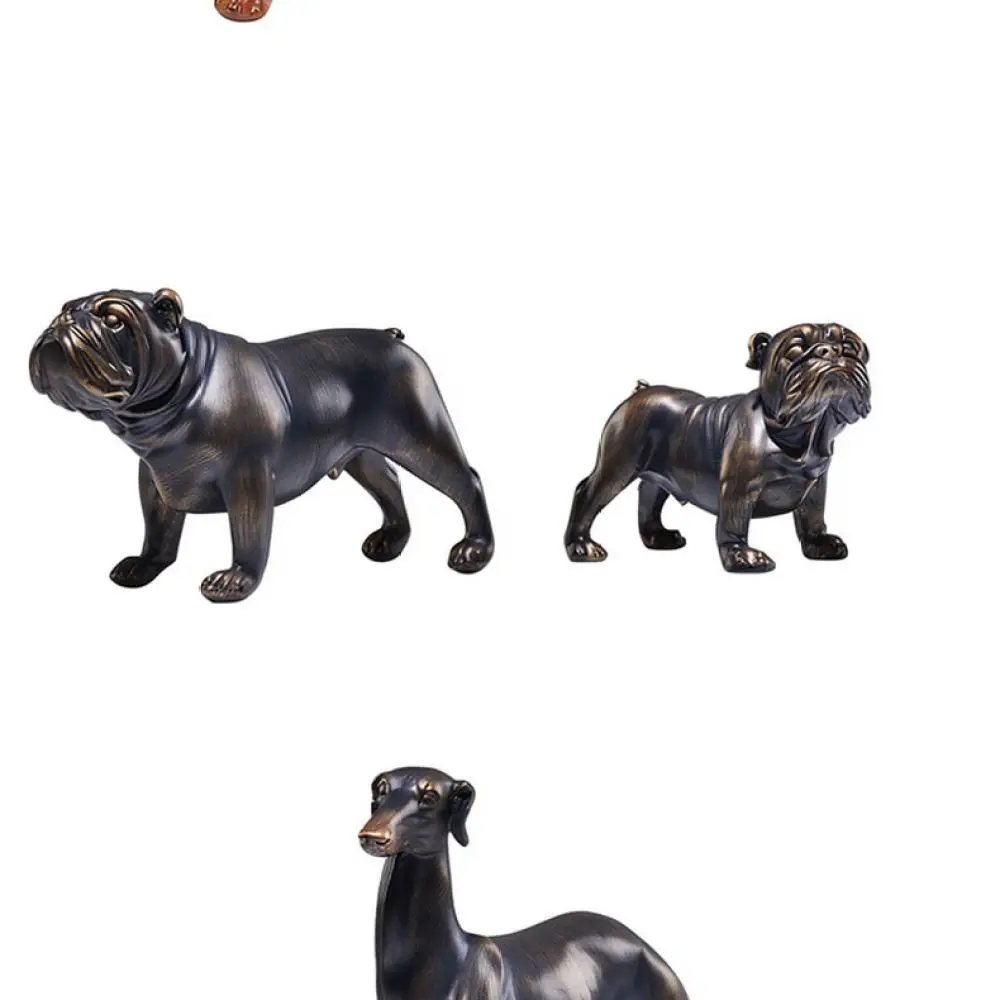 Elegant Greyhound Dog Sculpture Resin Antique Bronze Finish Art Statue Home Ornament For Interior Living Room Cabinet Decor