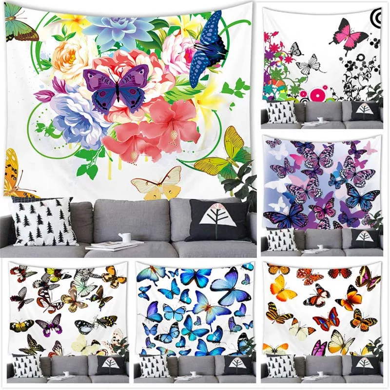 

Colorful Butterfly Tapestry Wall Hanging Butterfly Decor Tapestry Butterfly Party Home Room Decoration Background Wall Decor