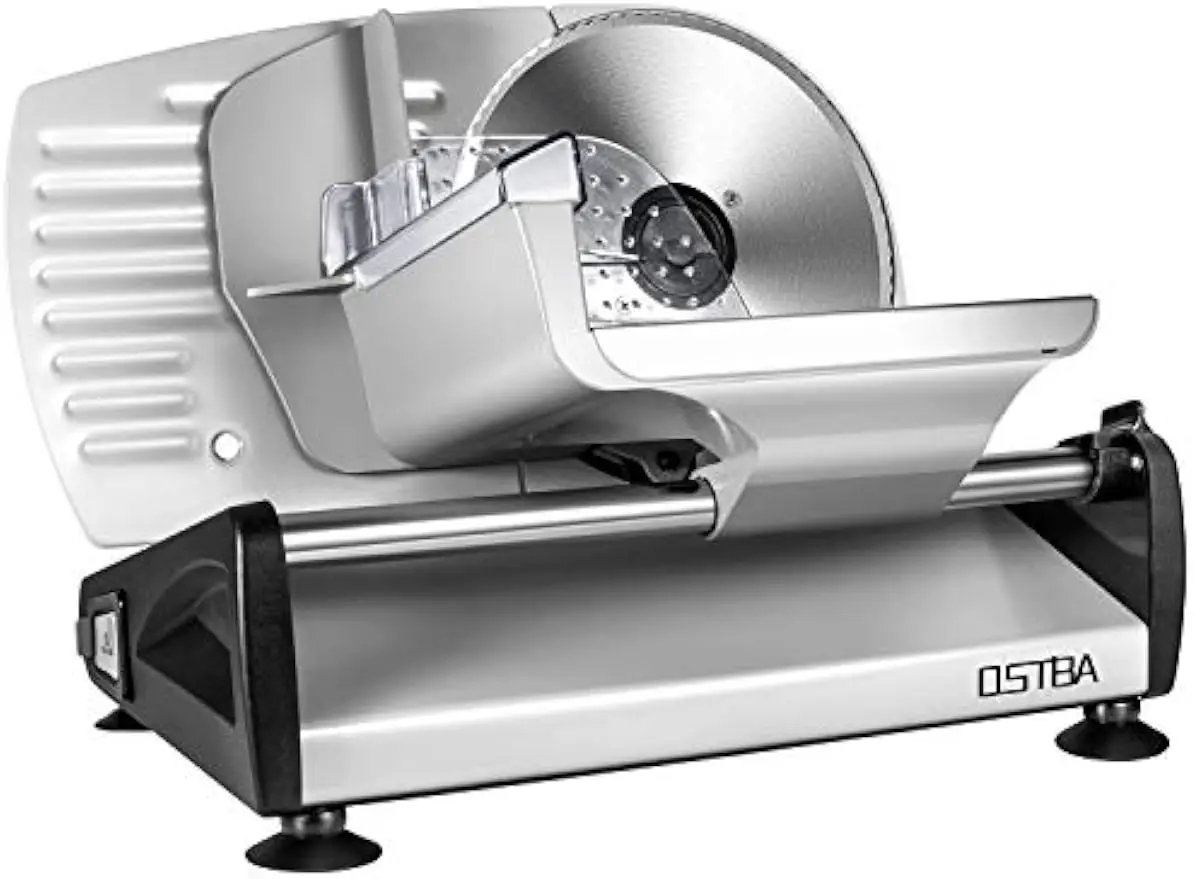 Electric Meat Slicer 75 Inch Stainless Steel Blades 150W Deli Food Slicer Child Lock Protection Food Carriage 0 15mm Adjustable