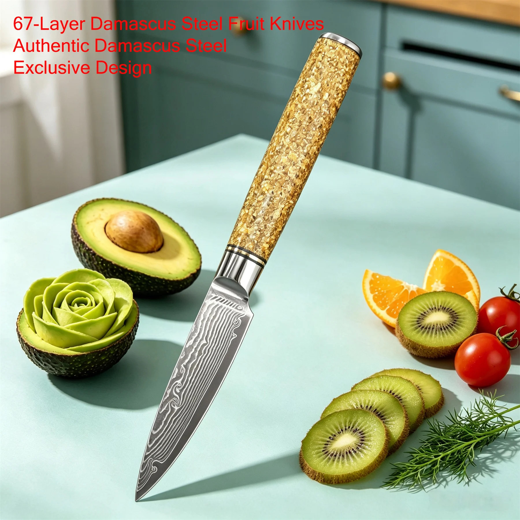 Damascus Steel 67 Layers Chef Paring Knife Peeling Fruit Knife Slicing Vegetable Kitchen Chef Knife Kitchen Essentials Tools