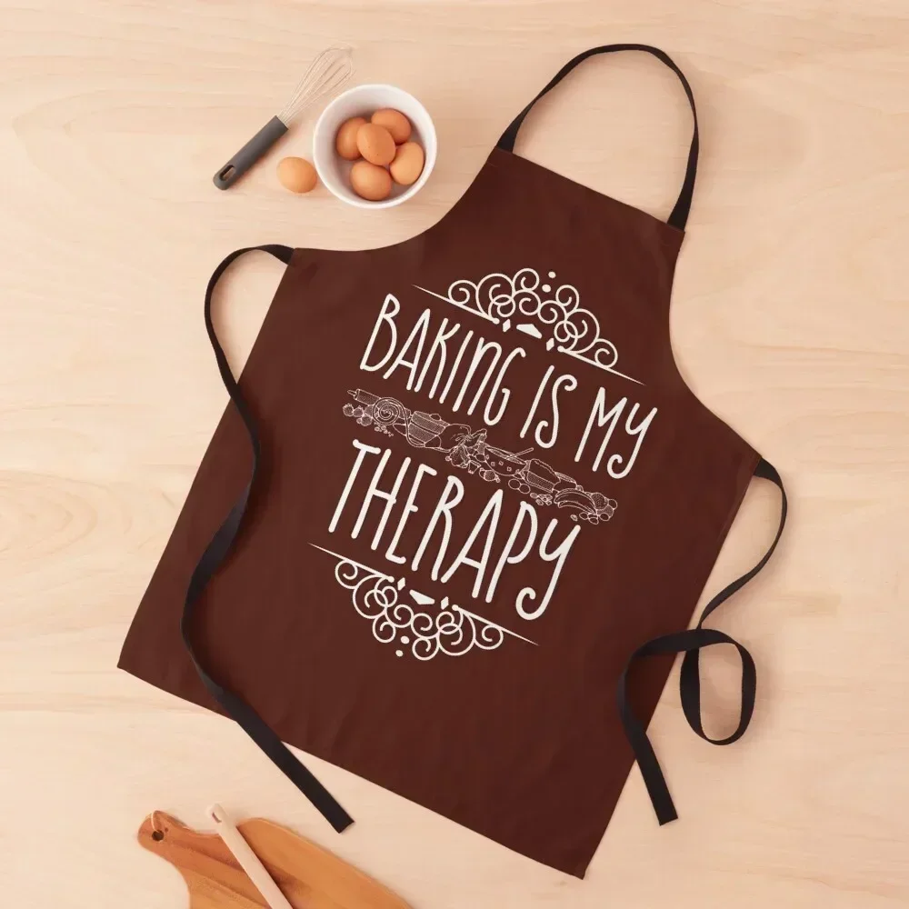 

Funny BakersQuote Baking Is My Therapy Cool For Bakers Apron Kitchen And Household Goods nail tech supplies Apron