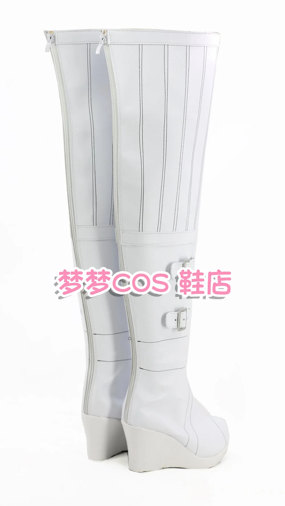 Scarpe da costume cosplay Megami Tensei IV Isabeau Scarpe bianche fatte a mano in ecopelle