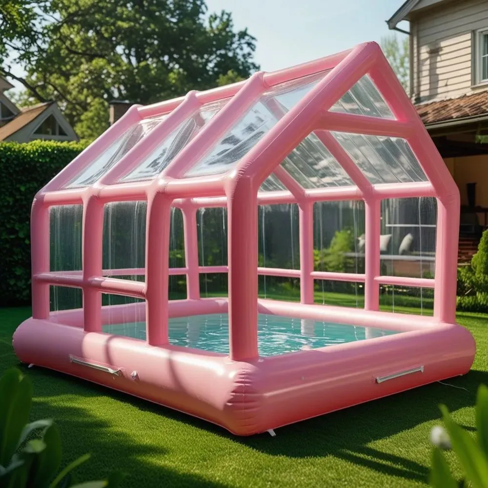 Inflatable Greenhouse Pool Covered Large Inflatable Pool UV Protection Outdoor Inflatable Pool Tent