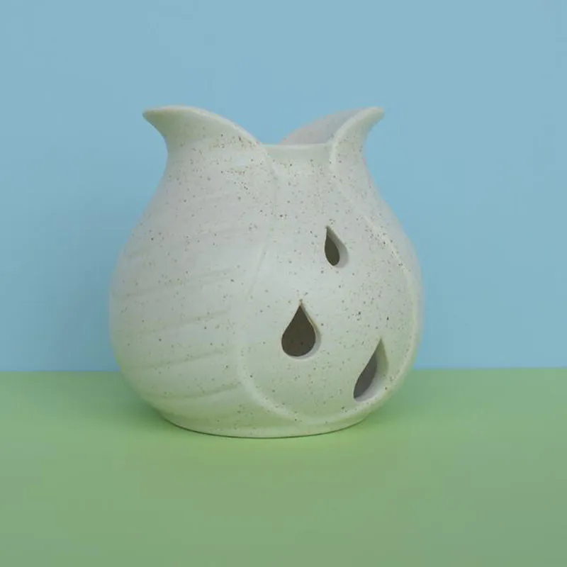 Creative Porcelain Essential Oil Burner Candle Holder Indoor Yoga Smell Hollow Drog Water Pattern Aromatherapy Burner Home Decor