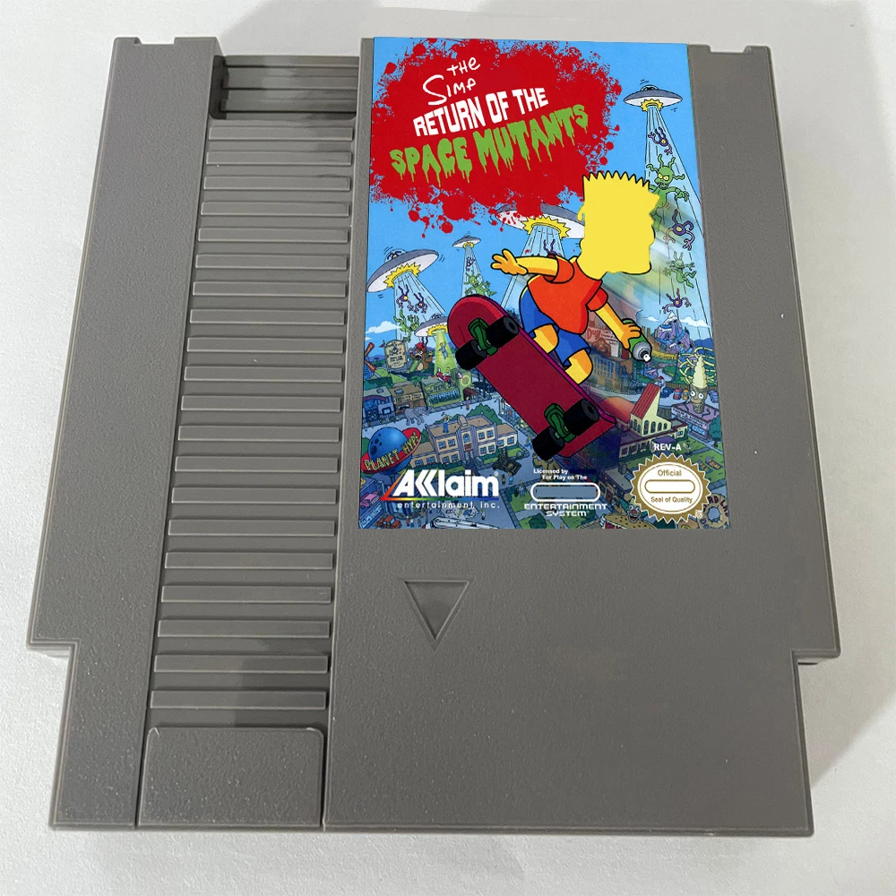 The Simp Return of the Space Mutants NES Rom Hack - 8 بت 72 دبابيس بطاقة الألعاب PAL/NTSC خرطوشة الألعاب لوحدة التحكم NES - اللغة الإنجليزية