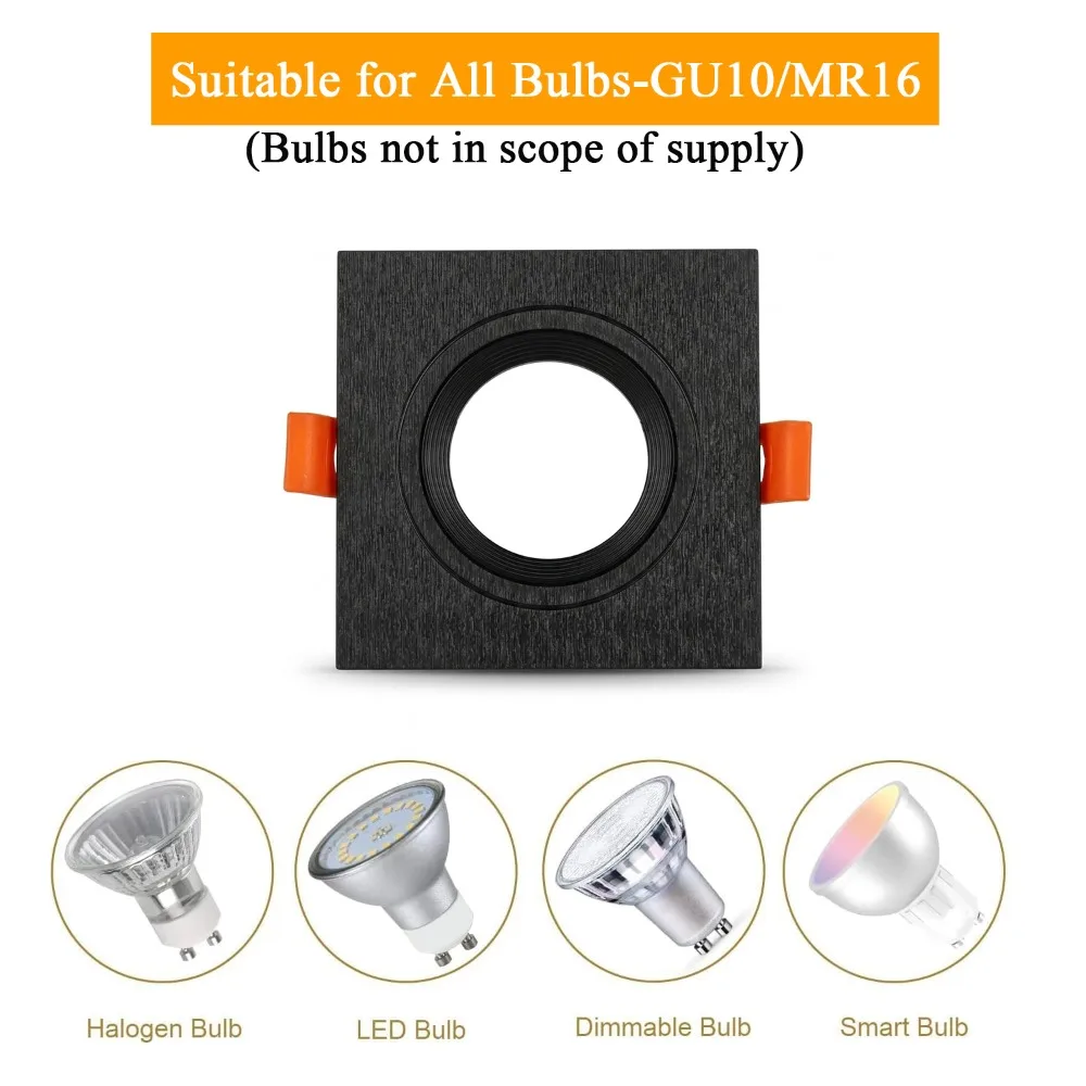 JOYINLED 1/10PCS Recessed Adjustable Downlight Frame GU10 MR16 Socket Plastic Mounting Holder Base Ceiling Spotlight Fitting Kit