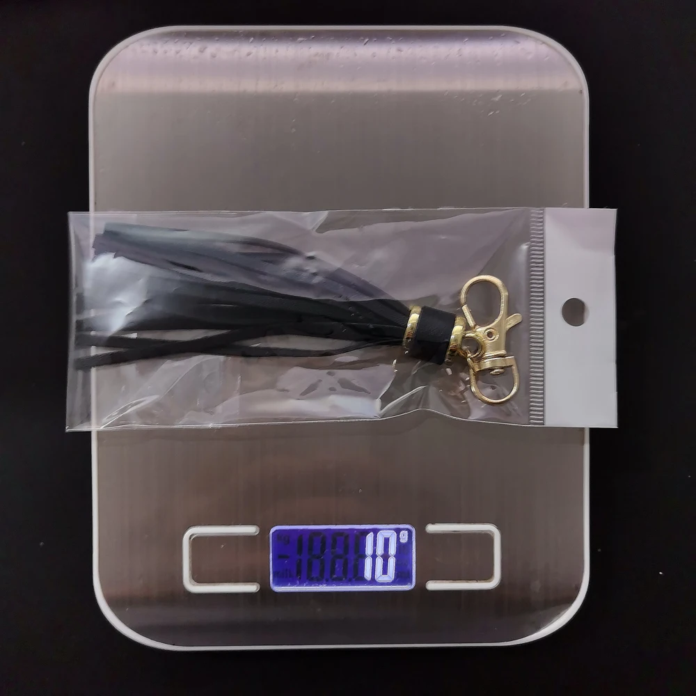 Fashion Gold Colour Alloy Lobster Clapes Leather Tassel Pendant Keychain for Women's Bag Accessories image 6