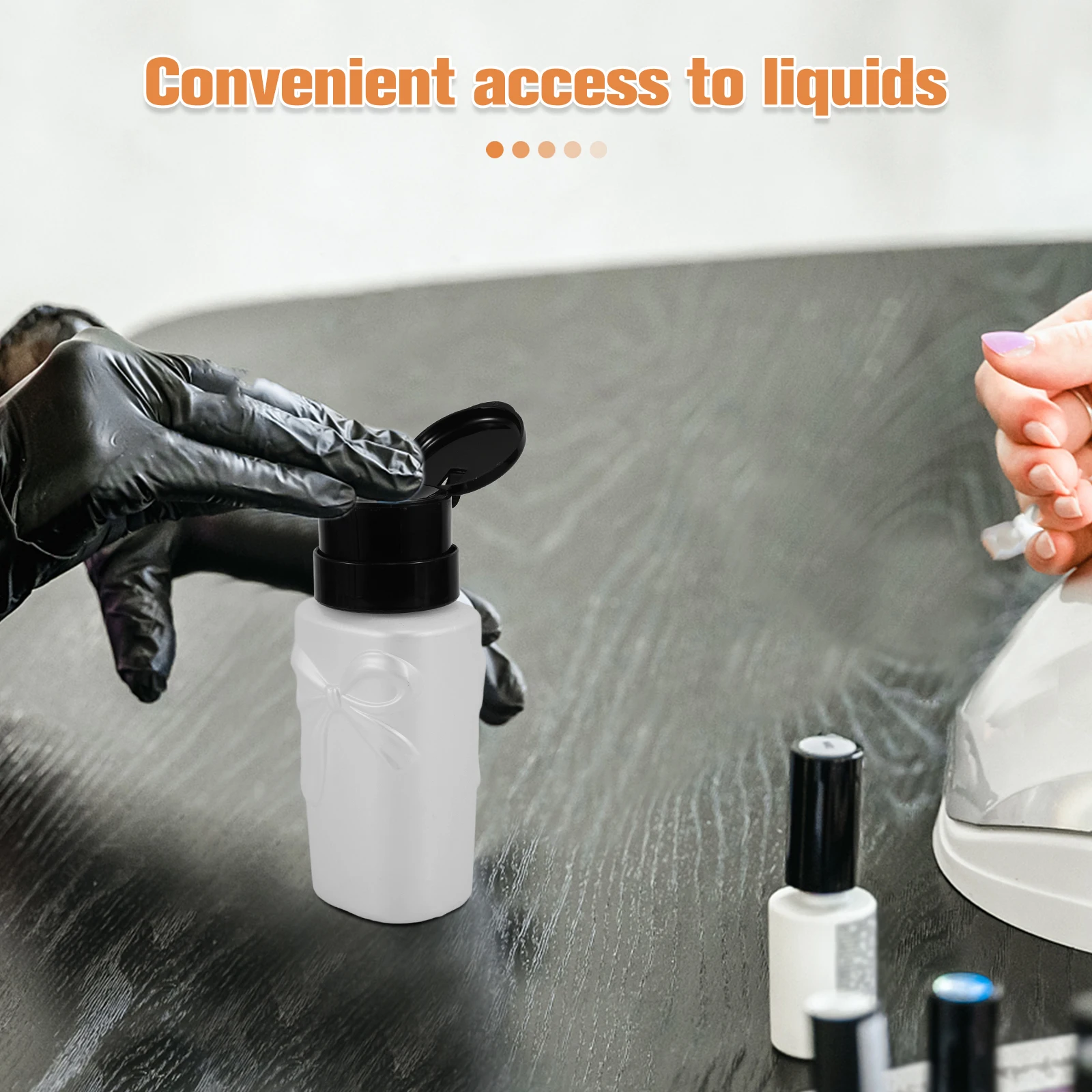 Botella Vacía con Bomba para Quitar Esmalte de Uñas, Dispensador a Presión, a Prueba de Fugas, Contenedor de Almacenamiento de Líquido para Manicura de Viaje, Limpiador de Maquillaje