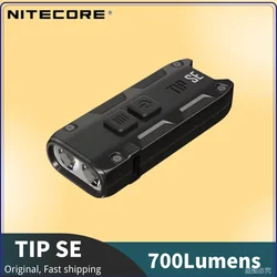 NItecore-batería de iones de litio recargable, 700 lúmenes, doble núcleo, Metal incorporado, llavero de luz