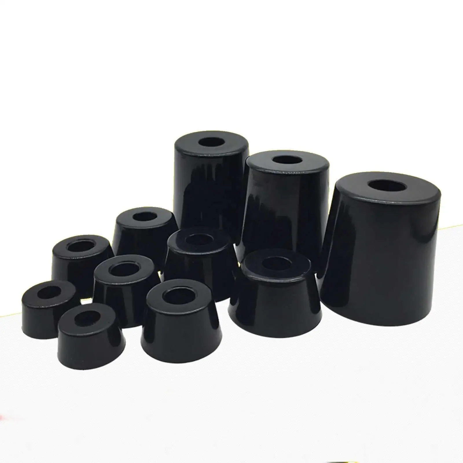 4pcs Anti Slip Furniture Legs Feet Black Speaker Cabinet Bed Table Box Conical Rubber Shock Pad Floor Protector Furniture Parts