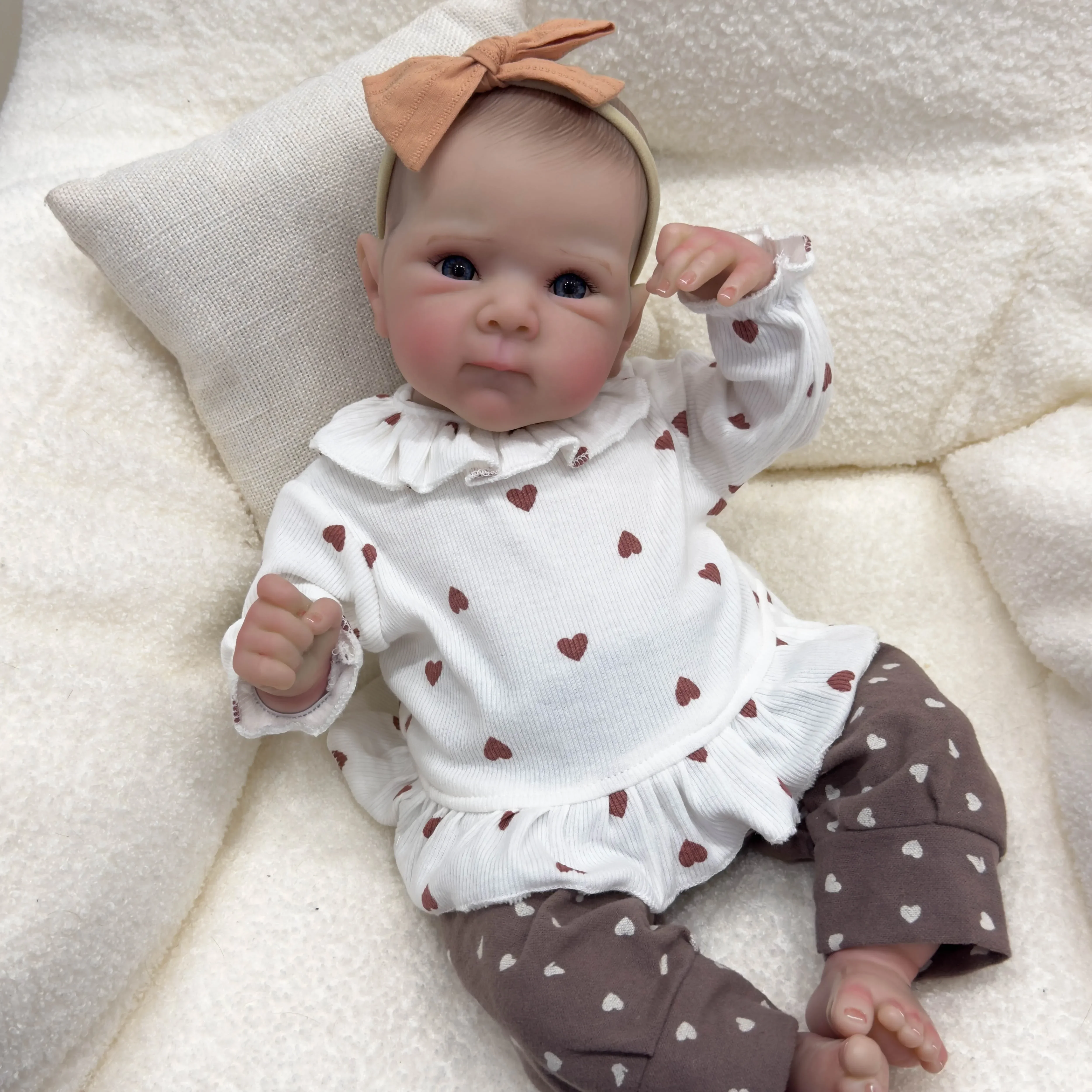 18inch Bettie Soft Cloth Body Reborn Baby Doll 100% handmade 3D Skin with Visbile Veins Collectible Art Doll Christmas Gift