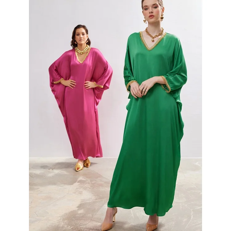 

Saudi Arabian Clothing Muslim Robe Abaya Clothes Kaftan Dubai Baju Kelawar Baju Kaftan Women'S Clothing