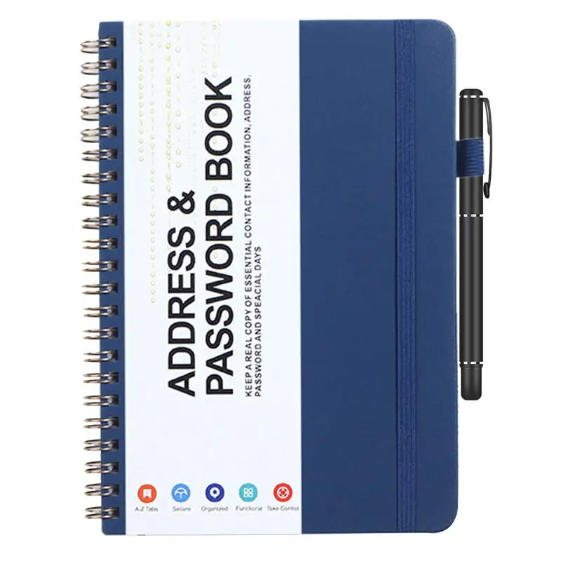 Password Notebook Portable Password Organizer Writing Books Password Keeper Book For Women Men Home Meeting Room