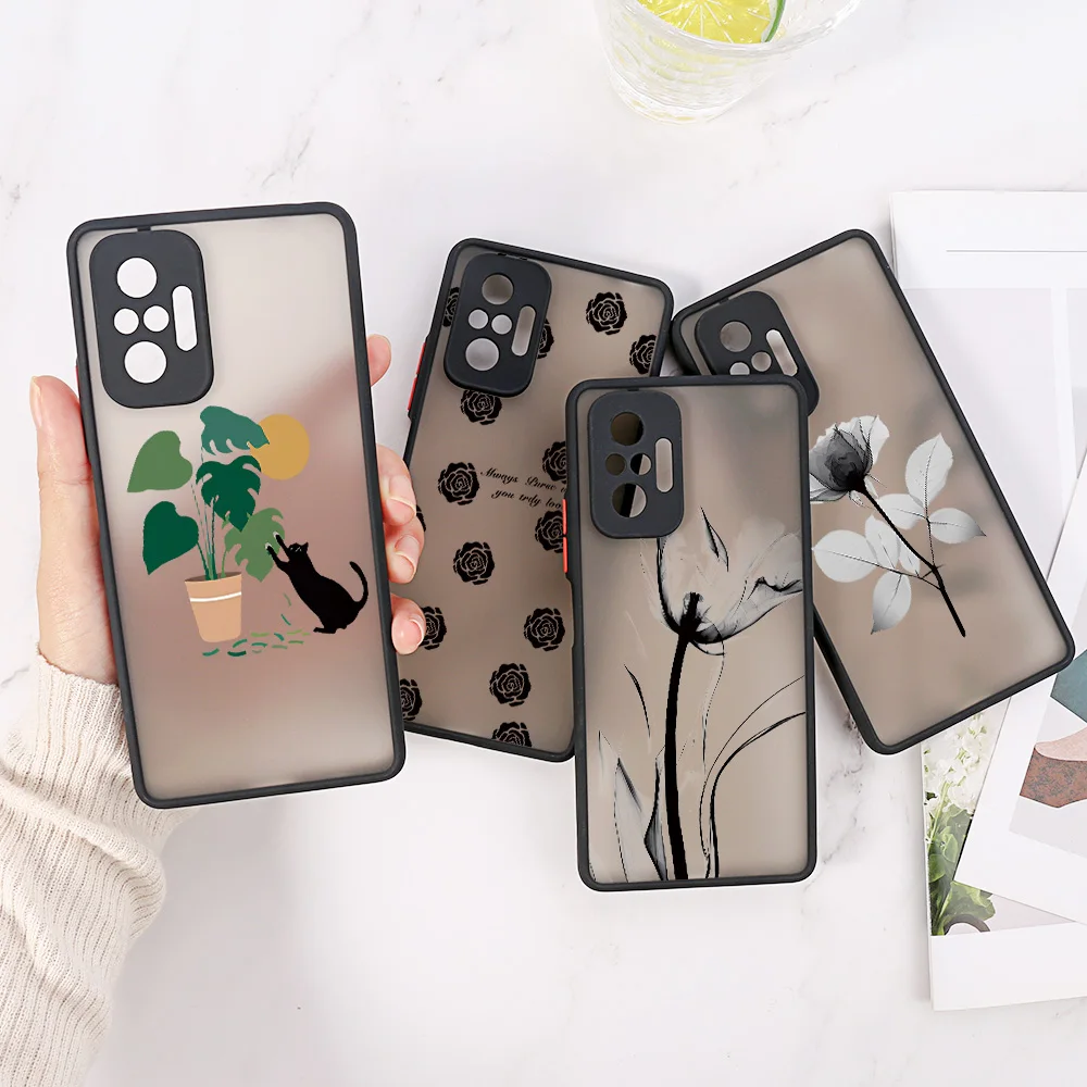 Vintage Rose Flower Phone Case For Xiaomi Redmi 13c 10 9 Note 12 11 8 Pro 11s 10s Poco X5 X3 F5 Pro F3 Mi 11t 12t 13t Pro Cover