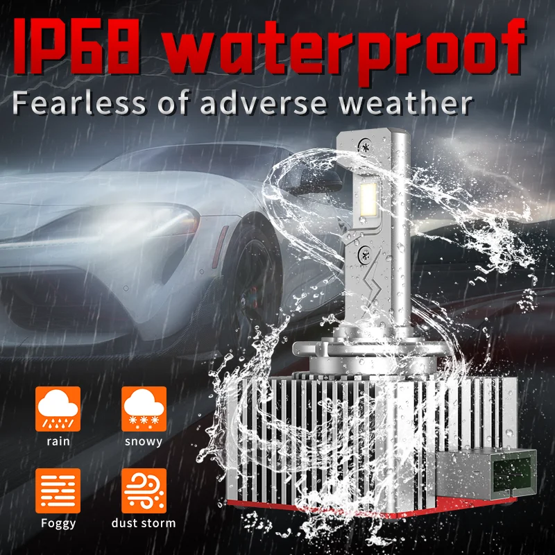 2pcs D1S D3S LED Headlights 30000LM Canbus High Low Beam D2S D4S D5S D8S Auto Bulbs D2R D4R Car Lamp Xenon HID 6000K 12V 24V