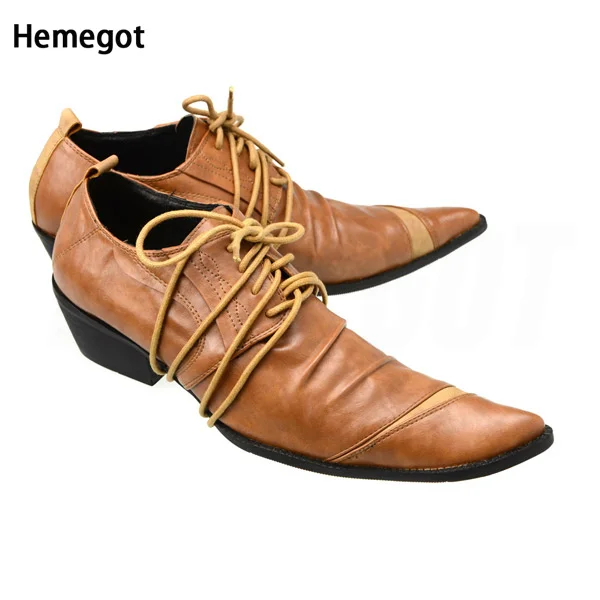 

Pointed Toe Heightening Men's Casual Shoes Leather Shoes Men's Shoes Business Nightclub Fashion Catwalk Stage Stylist High Heels