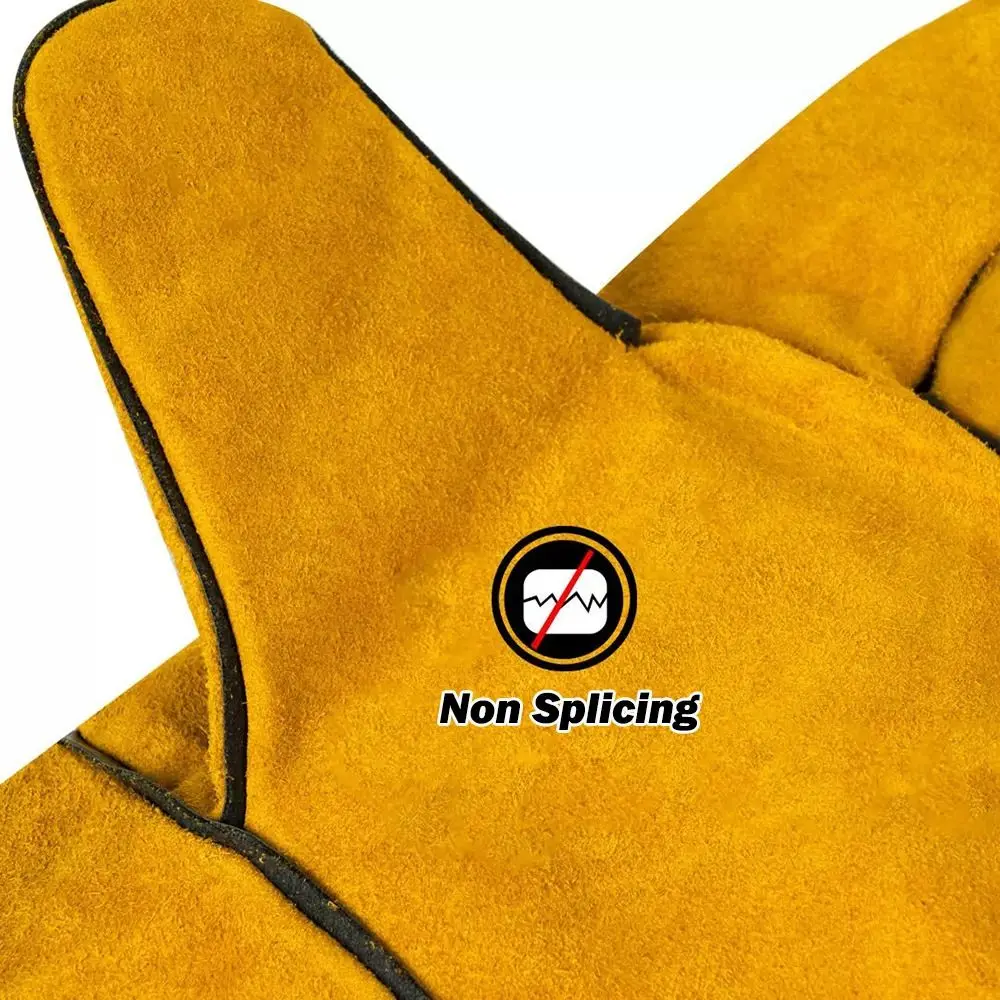 

New Cowhide Welding Work Gloves Flame-retardant Heat-proof Welding Gloves Yellow Soldering Gloves
