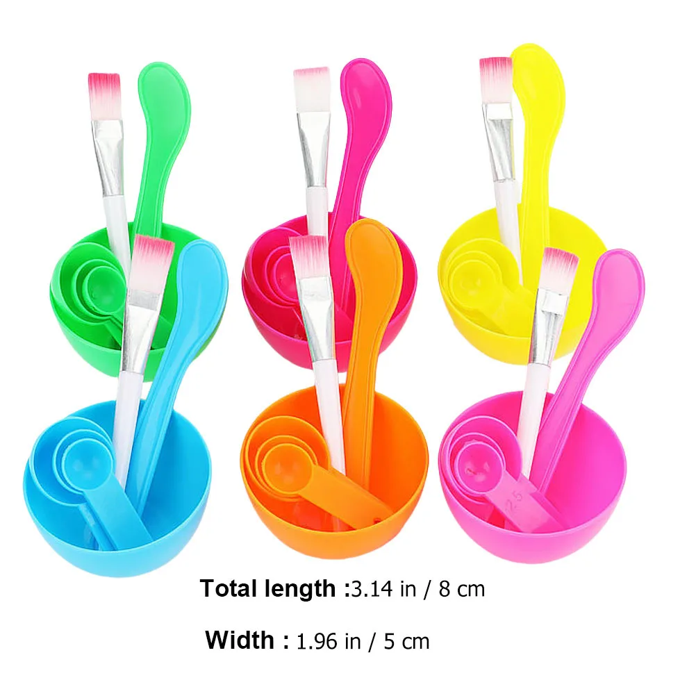 ชุดอุปกรณ์ทำมาส์กหน้า DIY 6 ชิ้น ชามผสมมาส์ก ทนทาน ทำความสะอาดง่าย เหมาะสำหรับการเดินทาง ดูแลความงามที่บ้าน ช้อนตวงพลาสติก