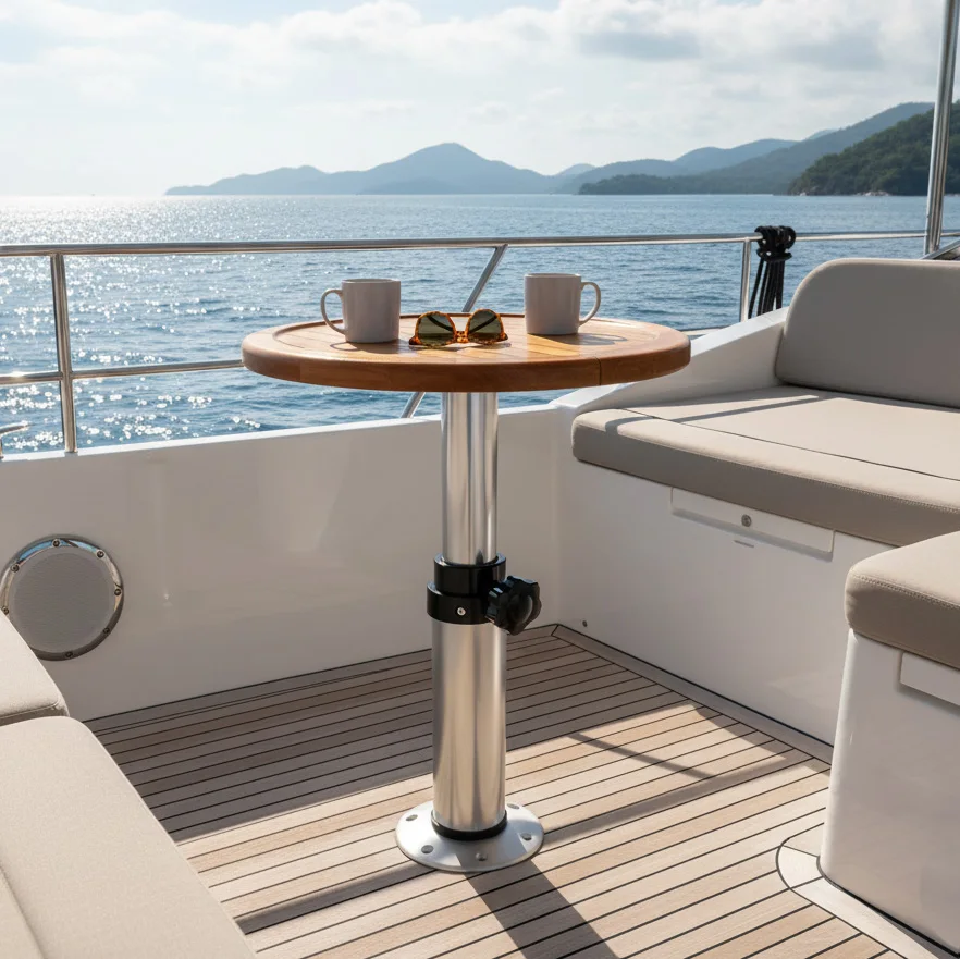 3단 텔레스코픽 RV 테이블 다리, 높이 조절 가능 42-75cm, 캠핑카, 보트, RV 및 요트에 적합