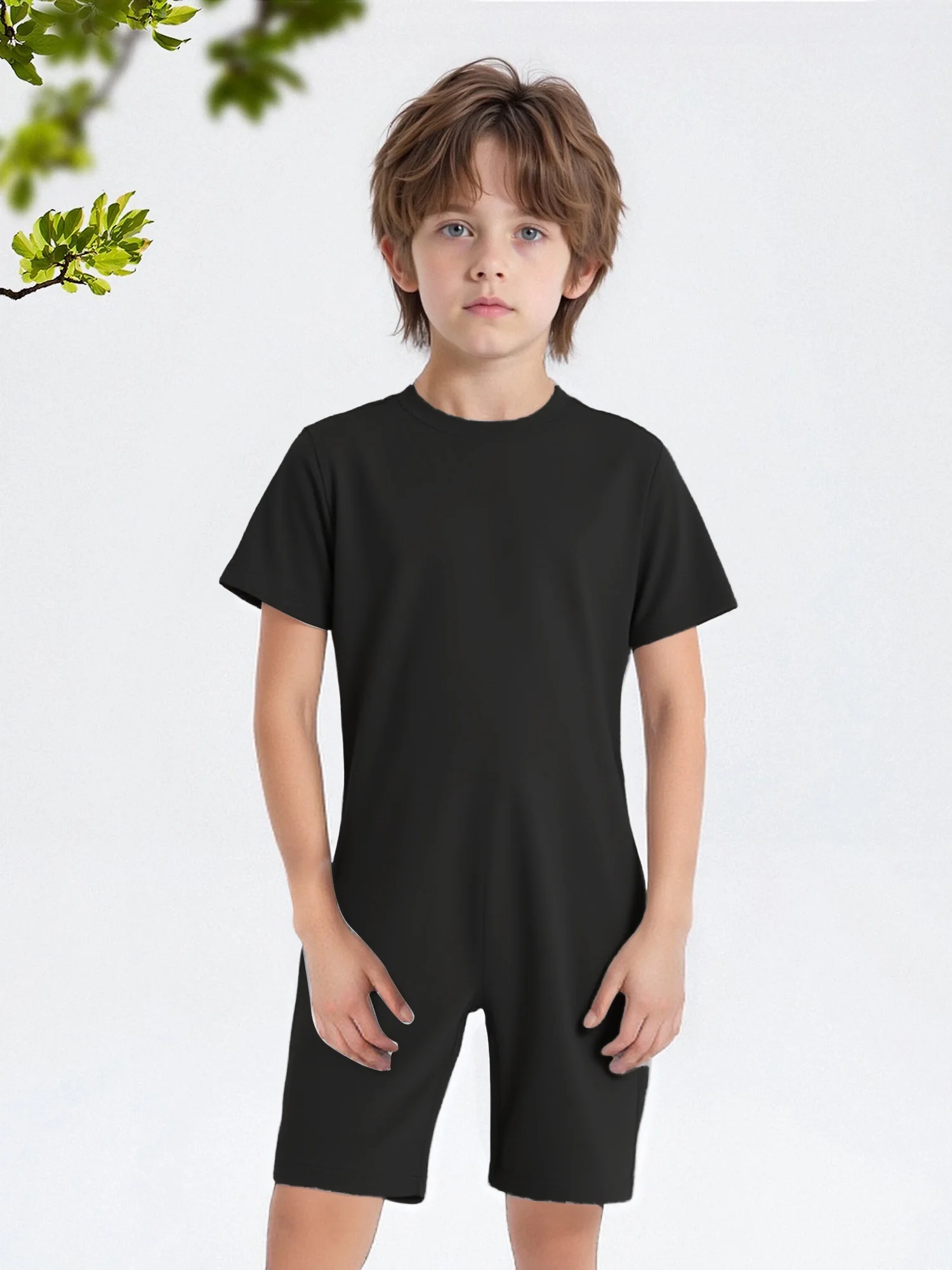 Jungen Gymnastik Overall Body Kinder Ganzanzug Strampler Kinder Mädchen Jungen Yoga Fitness Workout Bodys Kurzarm Dancewear