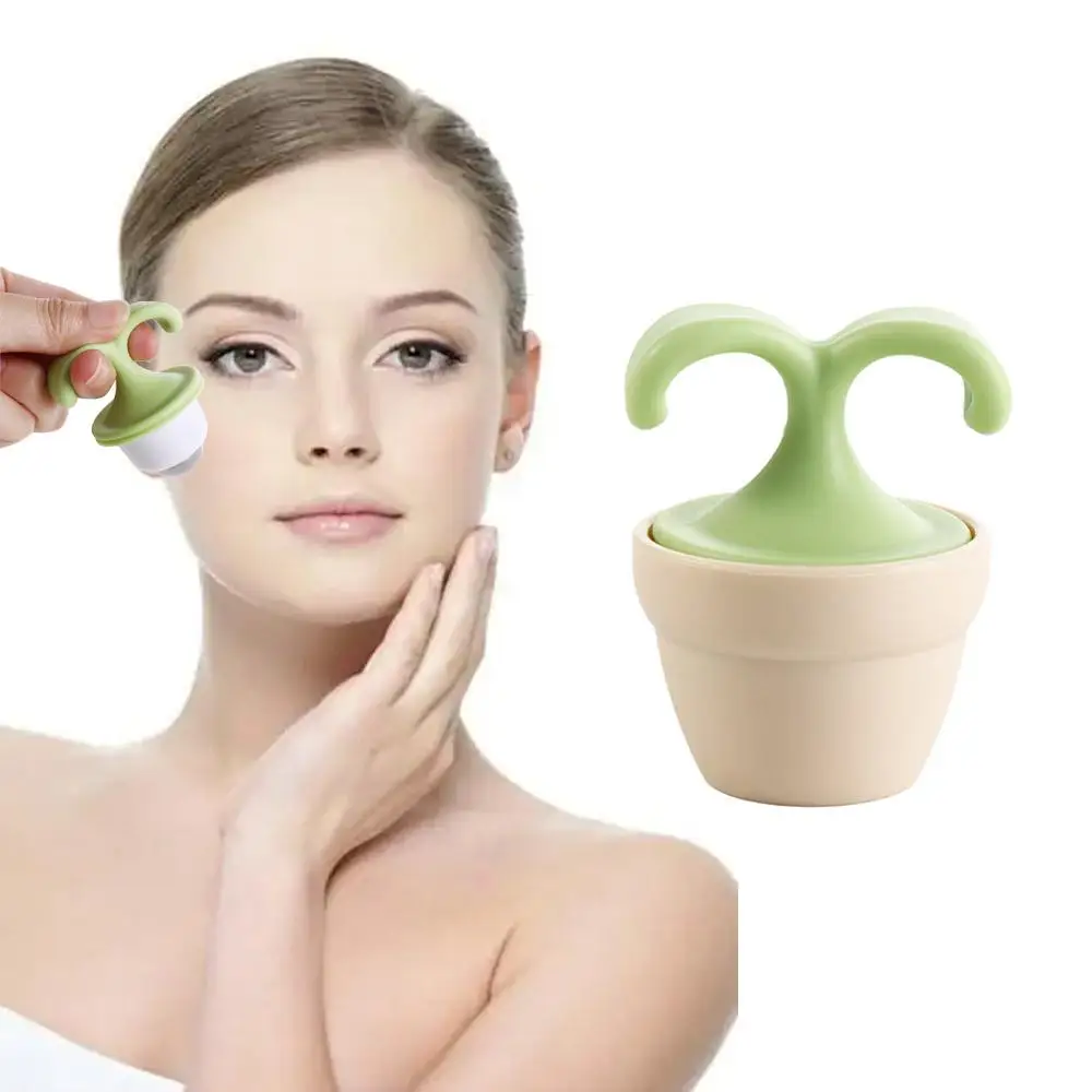 360° Rotating Potted Plant Massager Cute Design Beauty Tool Roller Ball Massager Face Slimming Meridian Relax Roller Decor