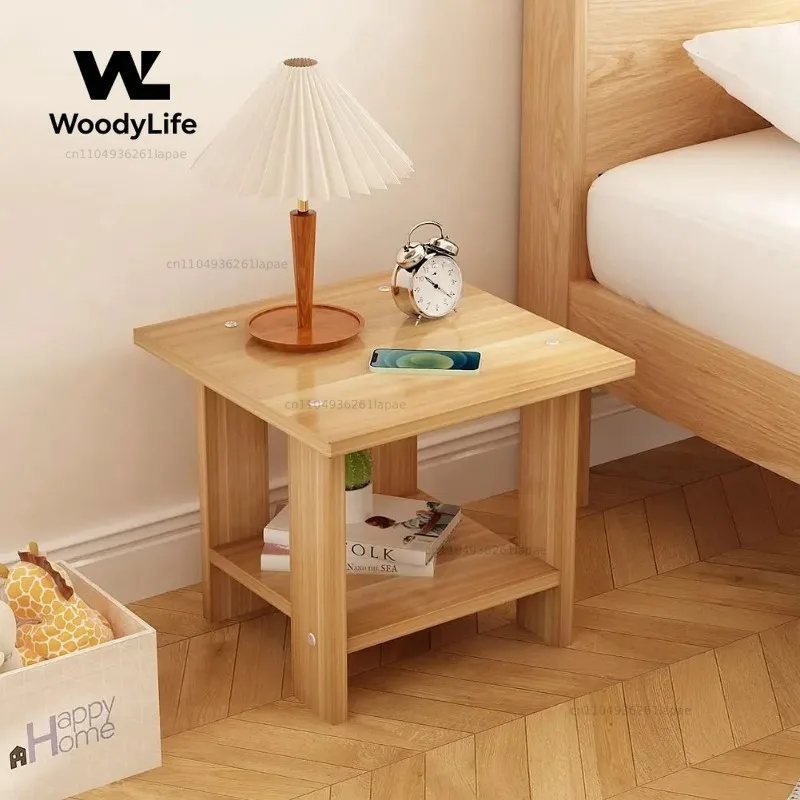 Simple Bedside table Solid Wood Nightstands Double-Layer Night table Living Room Sofa Side Table Modern Home Bedroom furniture