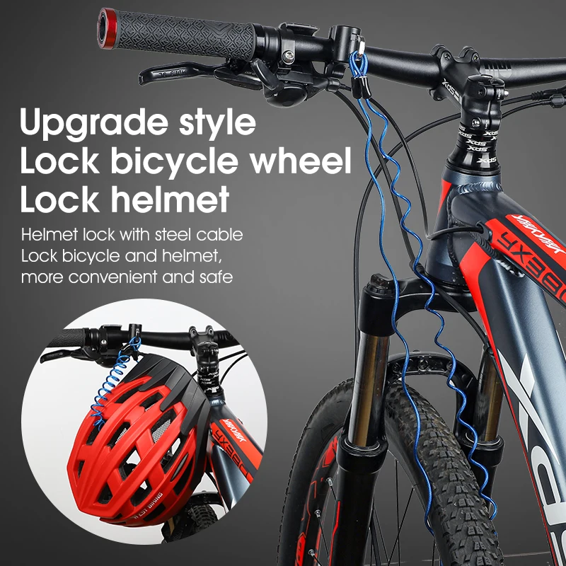 WEST BIKING Mini Bike Helmet Lock Portable Bike Motorcycle Anti-theft Cable Backpack Bicycle Lock MTB Road Cycling Accessories