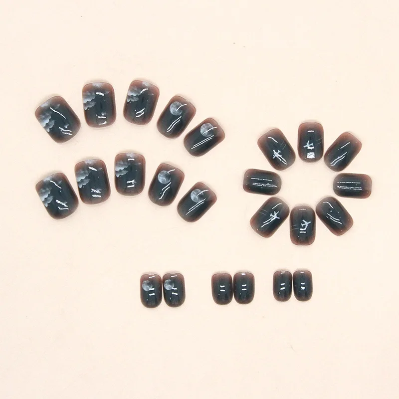 24 stks/doos nepnagels druk op valse nageltips sticker nagelset nagelkunst