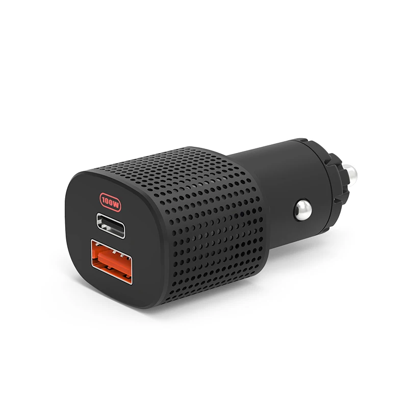 100W Car Charger USB TypeC Quick Charging QC PD 3.0 Built-in Fan to Dissipate Heat for iPhone Xiaomi HUAWEI Mobile Phone