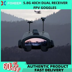 Foxeer 5.8G 40CH Podwójny odbiornik gogli FPV 300cd/m2 Wbudowana bateria 1430mAh z panelem ECHO Pagoda Pro Antena DVR do drona FPV