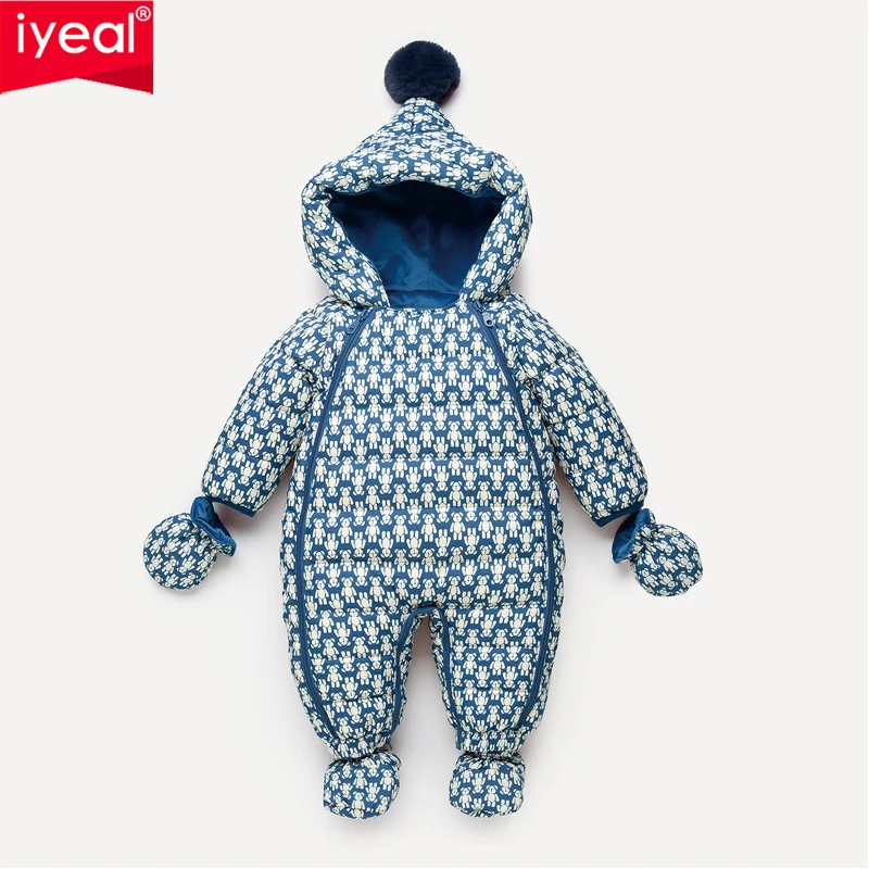 

IYEAL Детская одежда, зимний зимний комбинезон плюс бархатный комбинезон на утином пуху для мальчиков 0-3 лет, комбинезон для новорожденных, комбинезоны для маленьких девочек, пальто для малышей