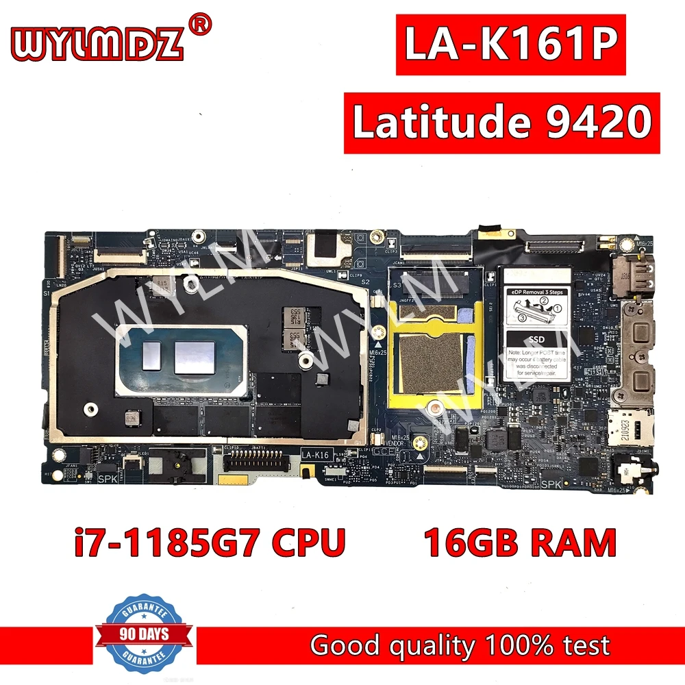 

LA-K161P With i7-1185G7CPU 16GB RAM Laptop Motherboard For DELL Latitude 9420 Notebook Mainboard CN-0CP3KM 06RH8W