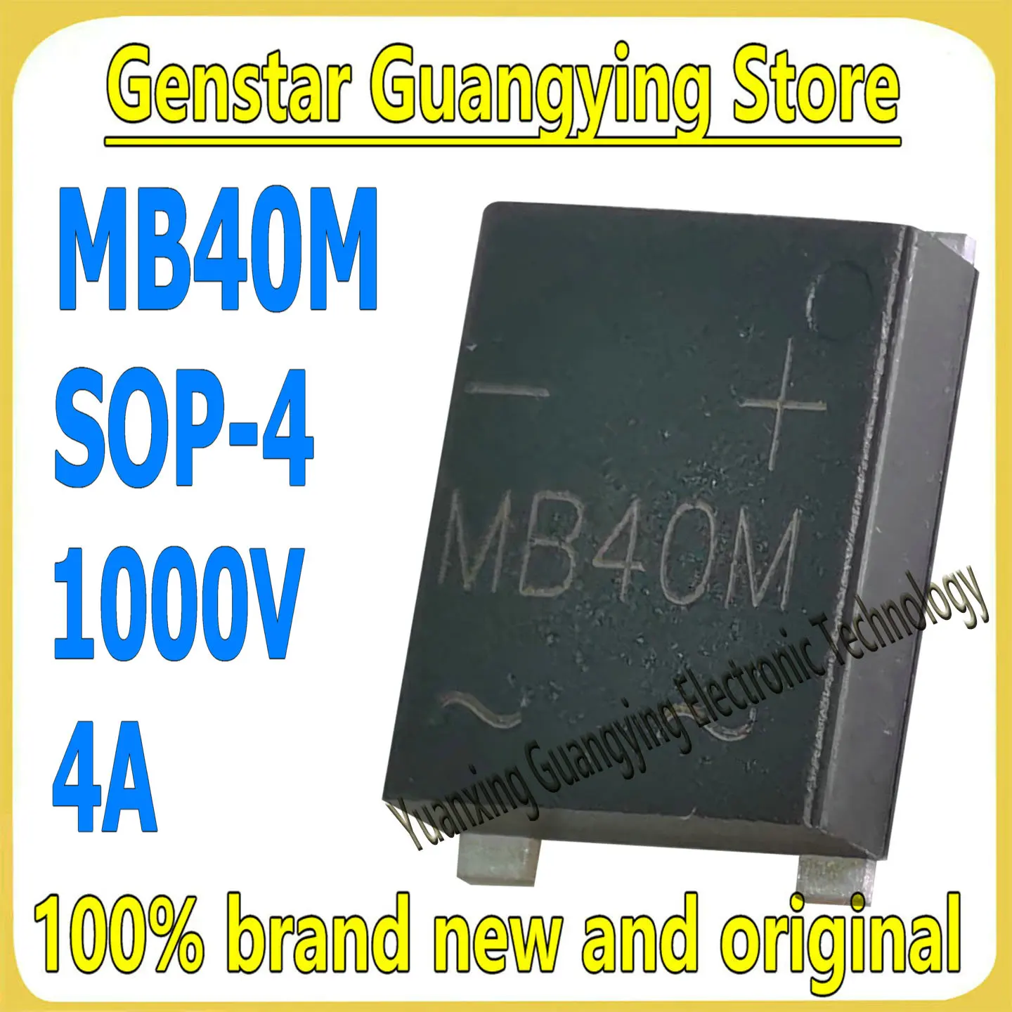 (10 Pieces) MSB40M UMSB-4 MB40M SOP-4 1000V 4A SMT Glass Passivated Rectifier 100% Bridge New and Original