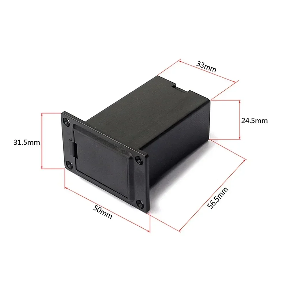 2 2 1 97 1 22in Battery Holder Box 9V Compartment Plastic Black For Acoustic Guitar For Bass Pickup Replacement