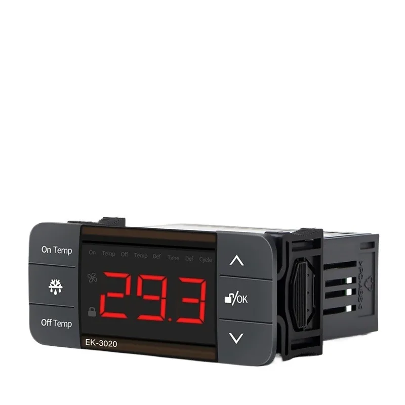 EK-3020 Digital Temperature Controller 220V Cooling Heating Defrost Thermostat with Dual NTC Temperature Sensors