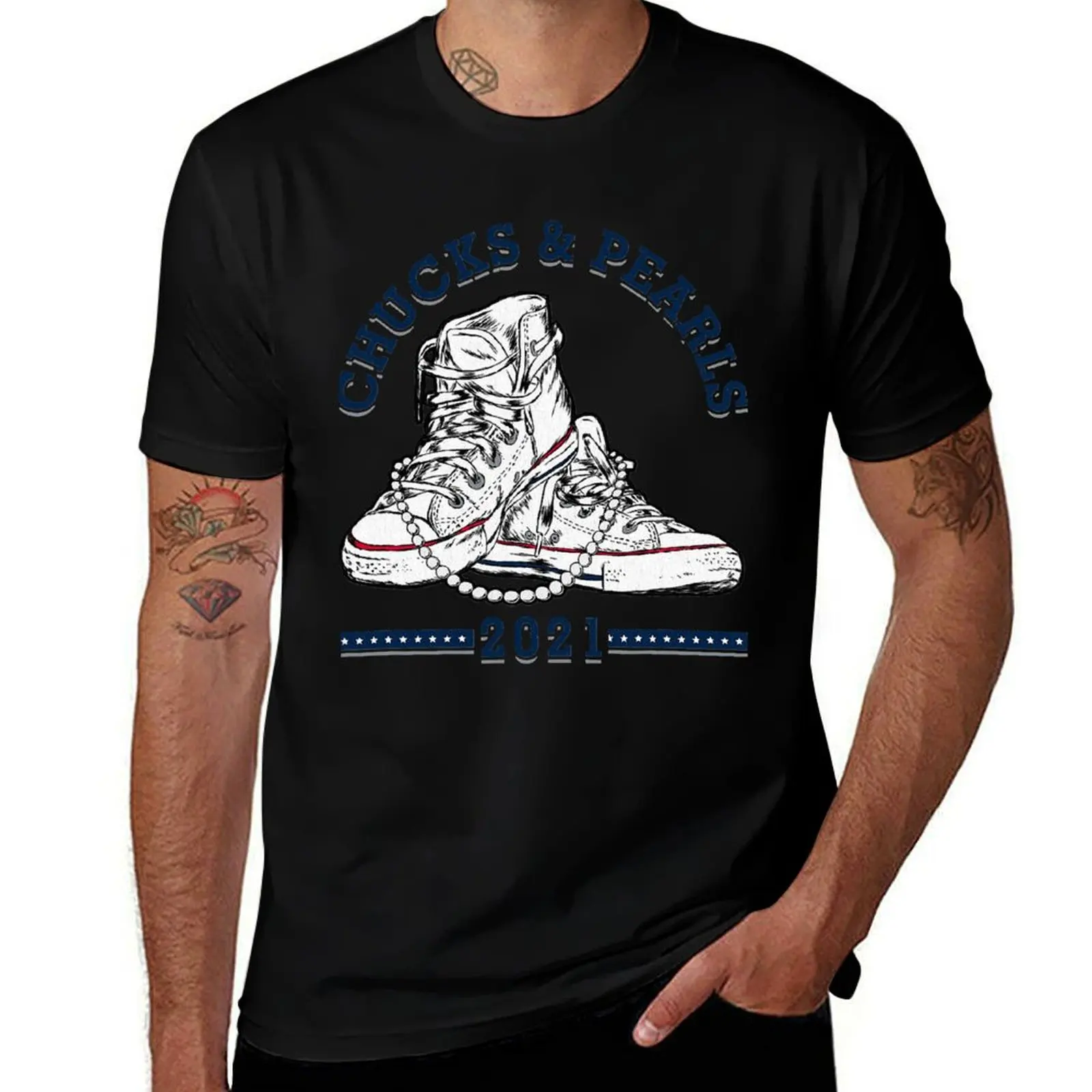 Chucks And Pearls T-Shirt Athletic Quick Dry for Men T-Shirt