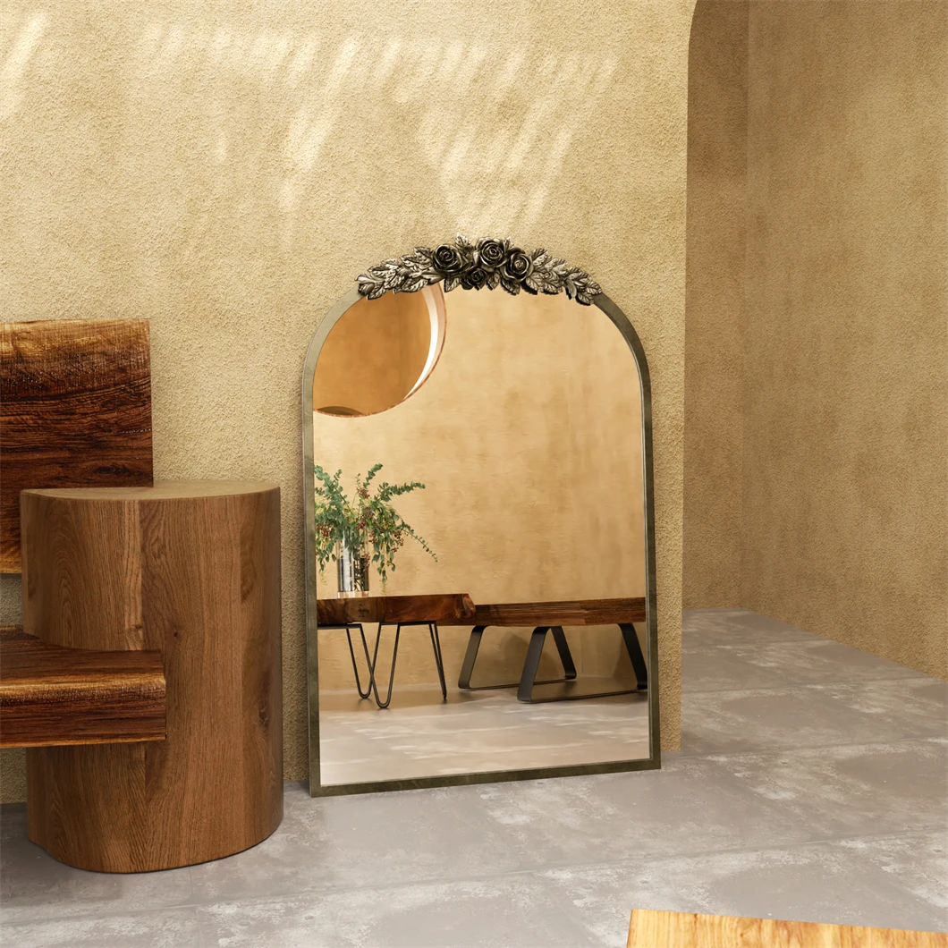 Baroque Brass Arched Mirror 3