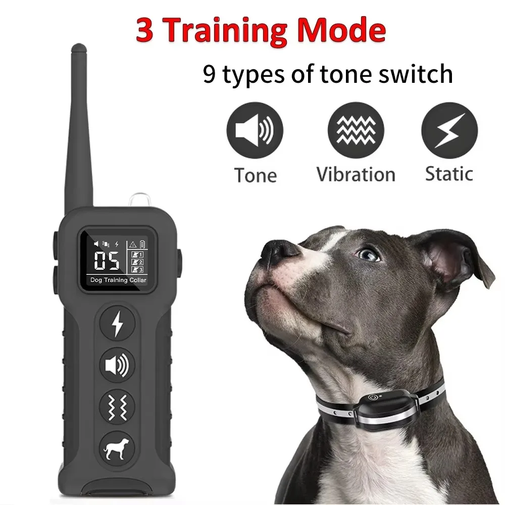 FurStar1000m Remote Electric Dog Training Collar IPX7 Waterproof Swimming Rechargeable 9 Tone Optional Vibration Shock Training