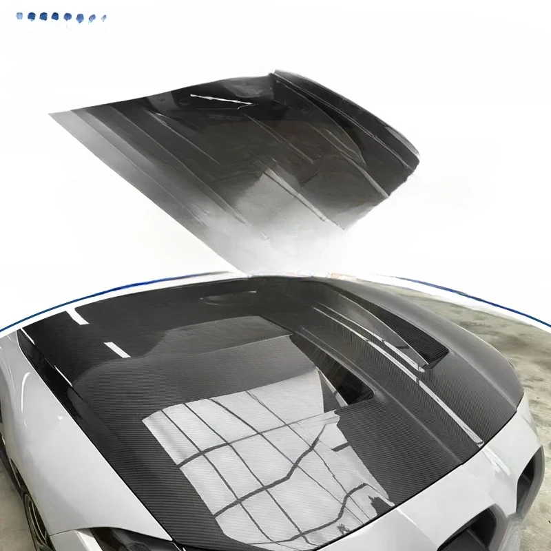 For BMW 3 Series M3 G80 4 Series M4 G82 G83: Alpha-N Style Dry Carbon Fiber Front Hood Cover Engine Bonnet