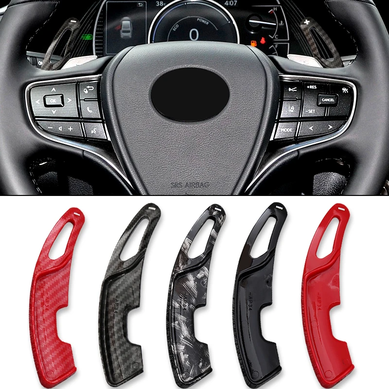 

ABS Car Steering Wheel Paddle Shift For Lexus RX NX UX LX RZ LM LS ES 2019-2024 DSG Shifter Paddle Carbon Fiber Pattern Interior