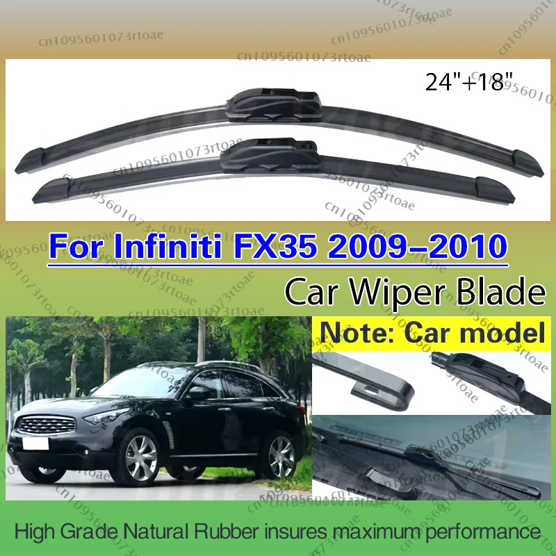 

Car Wiper Blade For Infiniti FX35 24"+18" 2009 2010 Auto Windscreen Windshield Wipers Blades Window Wash Fit U Hook Arms