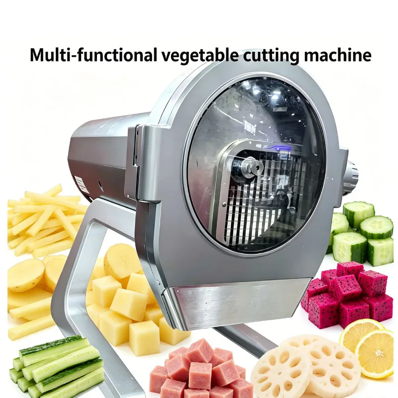 Electric Vegetable Cutting Equipment Replaceable Cutterhead Desktop Commercial All Kinds Of Fruit Vegetable Cutting Machine