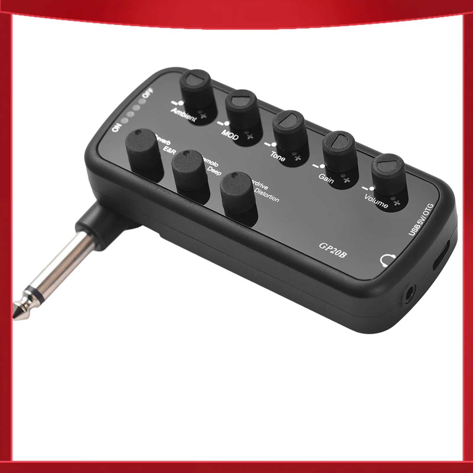 Bass Amplifier Mini Amp Portable Headphone Bass Amplifier Plug and Play for Electric Bass Musical Instrument 3 Built-In Speaker