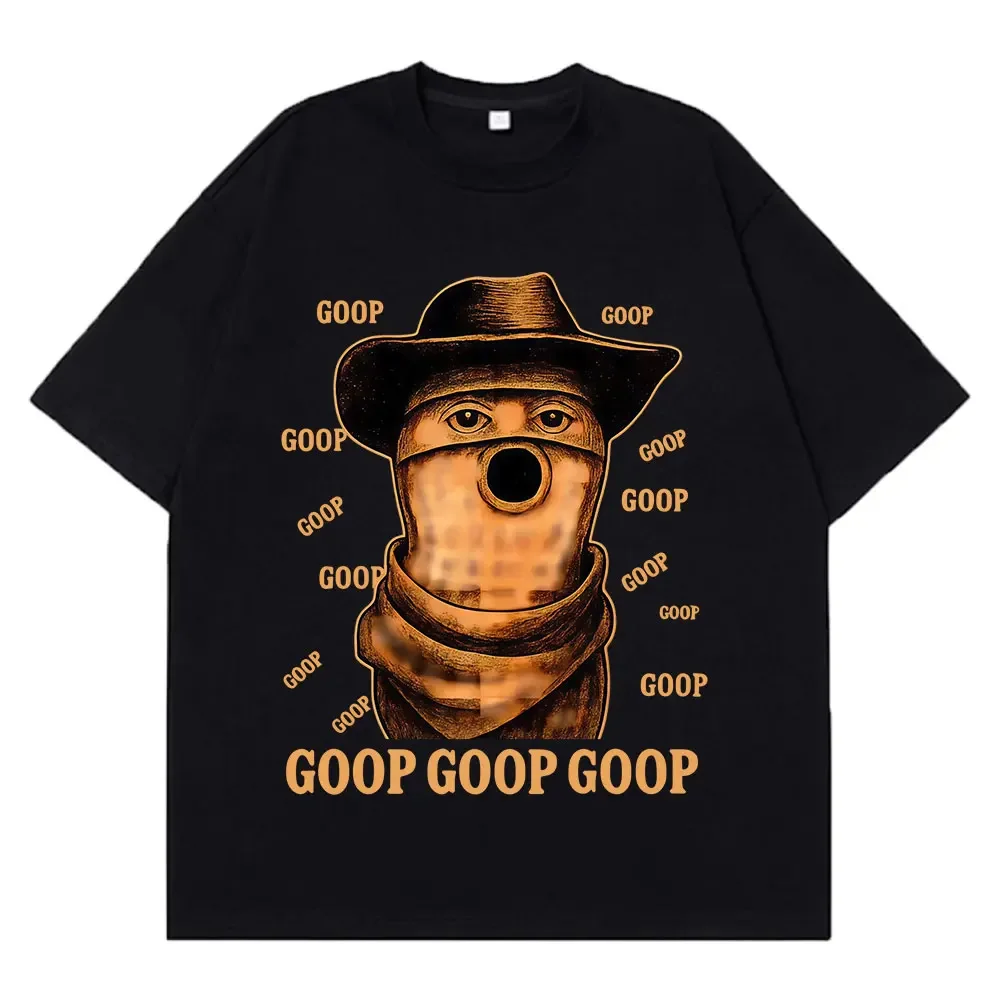 

Футболка Funny Goop The Burnt Peanut Goop Meme, мужские и женские футболки из 100% хлопка, свободные футболки большого размера с короткими рукавами, уличная одежда