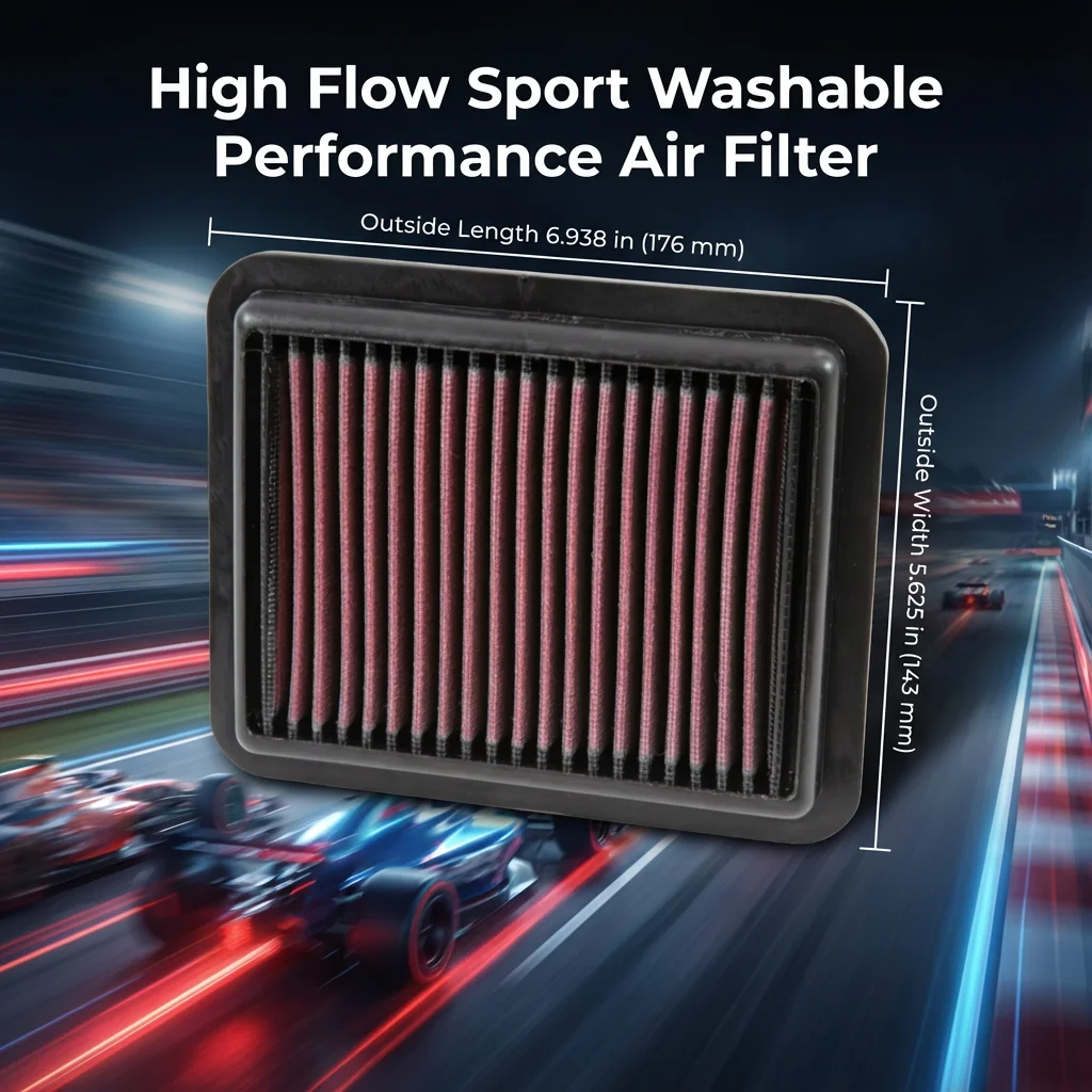 

For Honda Accord Hybrid CR-V 2.0L K20 2014-2022 High Flow Sport Washable Performance Air Filter Replacement 33-5006 172205K0A00
