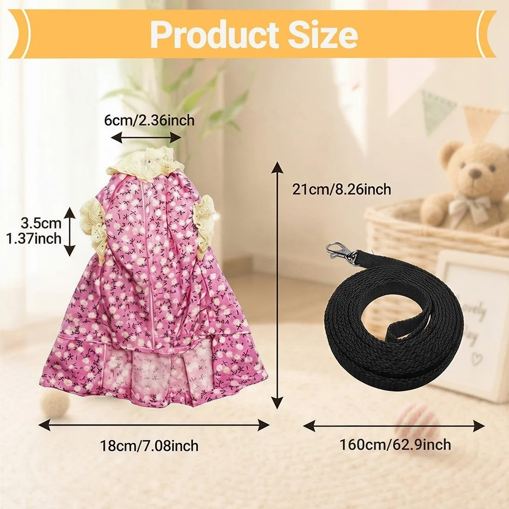 Fashion Adjustable Ferret Vest Harness Soft Berber Fleece Ferret Traction Rope Escape-Proof Comfortable Ferret Dress Pet Walking - view 5